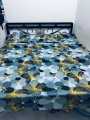 Cotton Fabric Printed 7 by 8 Feet Double King Size Bedsheet Set with Two Pillow Covers.