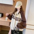 Korean style new loose cotton long-sleeved hoodie jacket.
