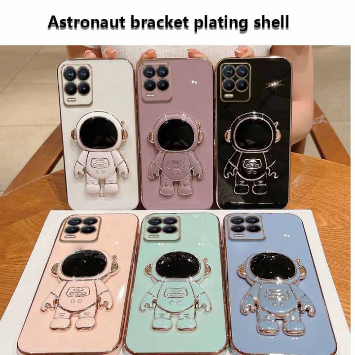 Tokifu%20For%20Realme%208%208%20Pro%20Back%20Cover%20With%20Astronaut%20Folding%20Holder%20Luxury%206D%20Plating%20Case%20Soft%20Silicone%20Bracket%20Phone%20Cases%20-%20Image%202
