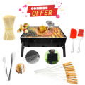 Combo 5-In-1 Offer BBQ Machine+12 Pieces BBQ Stick+2 Pieces Silicone Oil Brush+Steel Food Clip+Bamboo Shashlik Stick 8 inch 1 Pack. 