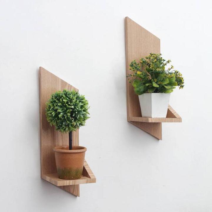 Wall Flower vase Rack wooden Wall Hanging Stand 1pcs