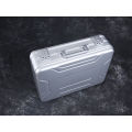 Urecimy Mens Metal Business Briefcase Aluminum Toolbox Luxury Car Case Laptop Document Brief case Silver.