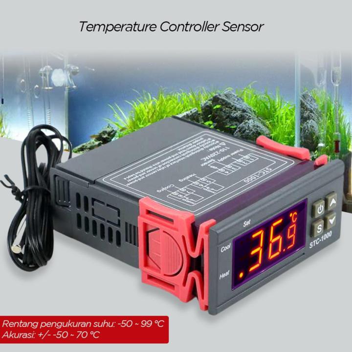 STC-1000 AC 220V Digital Temperature Controller Centigrade Thermostat Heating Cooling Controller with 3ft Long NTC Sensor Probe