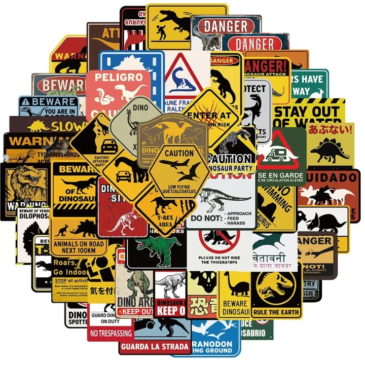 10/30/60PCS%20Jurassic%20Park%20Warning%20Sign%20Stickers%20Dinosaur%20Danger%20Banning%20DIY%20Motorcycle%20Travel%20Phone%20Guitar%20Laptop%20Cool%20Sticker%20-%20Image%202