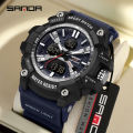 SANDA Three Screen Multifunctional Timing Watch Outdoor Waterproof Night Light Men's Watch SD3366-4.