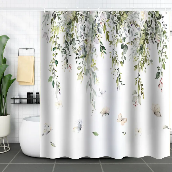 Digital%20shower%20curtain%20cross-border%20plant%20flower%20waterproof%20polyester%20bathroom%20four-piece%20set%20of%20dry%20and%20wet%20separation%20moisture-proof%20and%20mildew-proof%20isolation%20curtain%20-%20Image%203