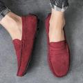 Men Casual Shoes Luxury Brand Mens Suede Loafers Moccasins Breathable Slip on Black Rubber Non-slip Driving Shoes Size 45 BunnyGarden.