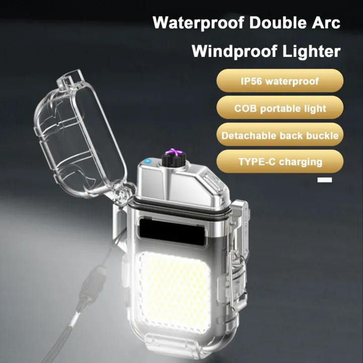Lighter%20Transparent%20Waterproof%20ARC%20Electric%20USB%20Camping%20Flash%20light%20Rechargeable%20-%20Image%202