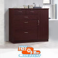 Dark brown color Wardrobe, sideboard side storage cabinet with 5 drawers and 4 shelves Cabinet by Nice Shop 48/54. 