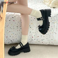 Women Thick Platform Mary Janes Lolita Shoes Party Pumps New Bowknot Buckle Small Leather Shoes Woman Vintage JK Uniform Shoes. 