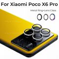 Camera Protector for Xiaomi Poco X6 Pro 5G Metal Ring Tempered Glass Back lens Protector for xiaomi pocox6pro lens cap. 