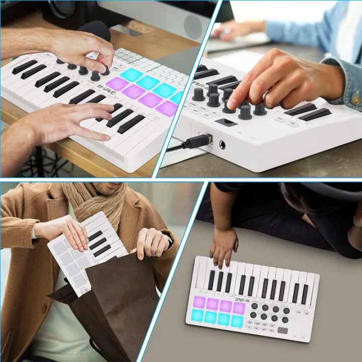 25-Key%20MIDI%20Keyboard%20Controller%20Intelligent%20Portable%20Composition%20Drum%20Pad%20Electronic%20Music%20Flute%20Controller%20Suitable,%20Fine%20Workmanship%20-%20Image%205