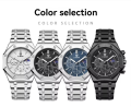 BINBOND New Waterproof Quartz Men's Radium Hand Watch with Luxury Stainless Steel Strap of Butterfly Clasp.