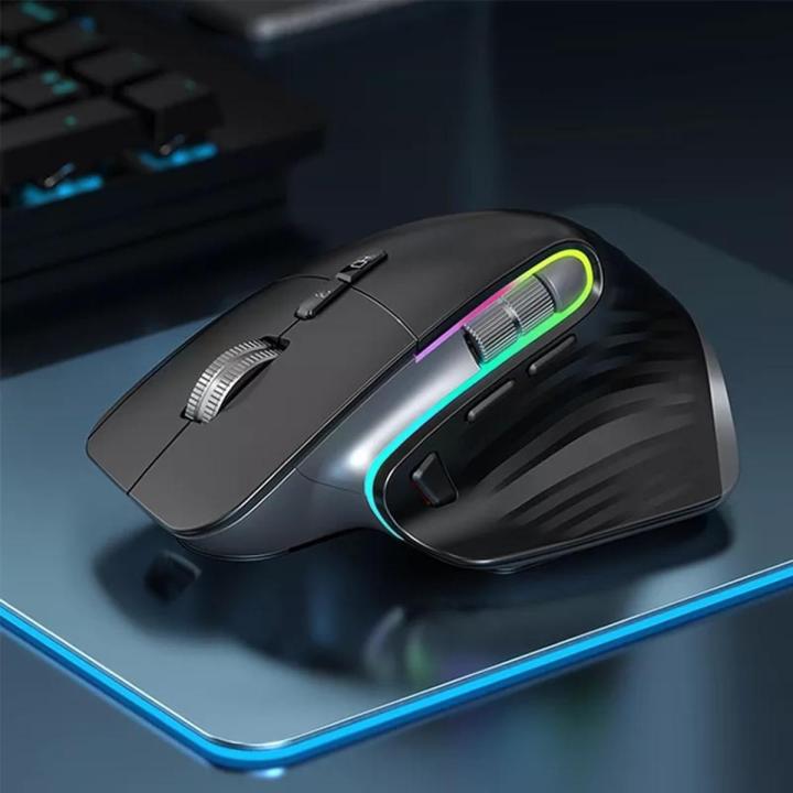 Jelly Comb Bluetooth+2.4G Wireless Mouse RGB Gaming Mouse For Gamer 4000DPI Rechargeable Computer Ergonomic Mice Slient
