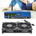 3pcs 120mm 5V USB Powered PC Router Dual Fans with Speed Controller High Airflow Cooling Fan for Router Modem Receiver.