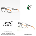 Premium Oakley Rectangular Eyeglasses for Men - Stylish Matte Black Frame with Vibrant Orange Temples & Black Finish | Durable & Lightweight Design | Perfect for Everyday Wear | Irfan Optics.