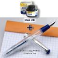 Fountain pen Dollar FP 717i Transparent Fountain Pen students Office calligraphy piston ink system with Black/Blue ink. 