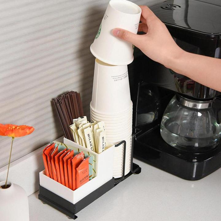 Cup Holder Rack Multifunctional Organizer Mini Tea Bags Coffee Pods Storage for Home Office Hotel Bathroom and Counter