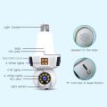 V380 PRO REAL 3 LENS BULB CAMERA FULL NIGHT COLOR 6MP( 2MP+2MP+2MP) WIFI  Three Lens 3 Screens Ip Cctv Color Night Vision Ptz Two Way Audio Security Light Bulb Camera. 