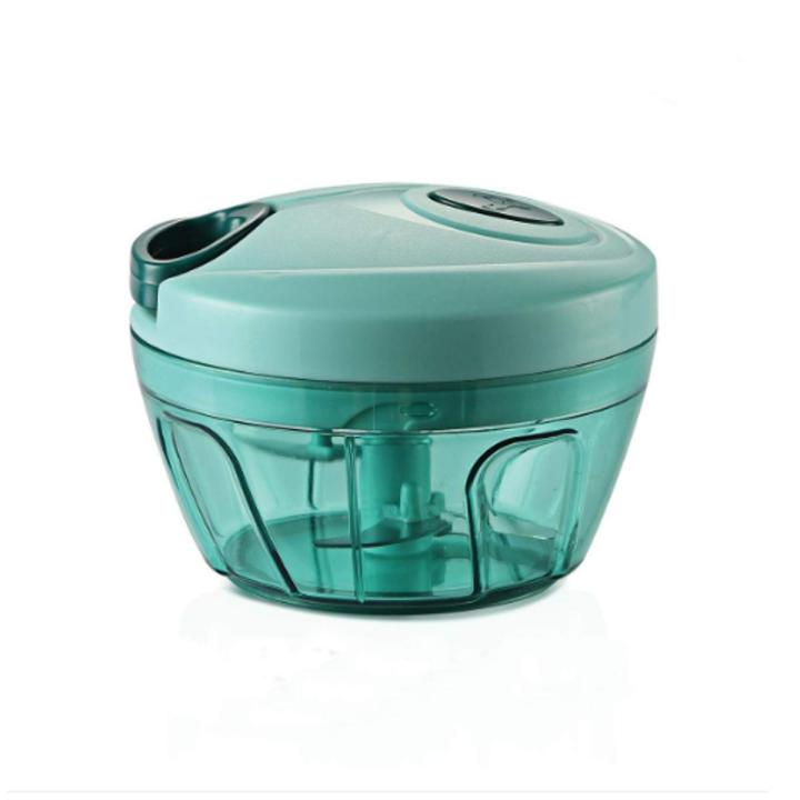 Mini Handy Plastic Chopper with 3 Blades Manual Eco-Friendly Meat Choppers with 12.50 x 12.50 x 8.30 cm Dimention