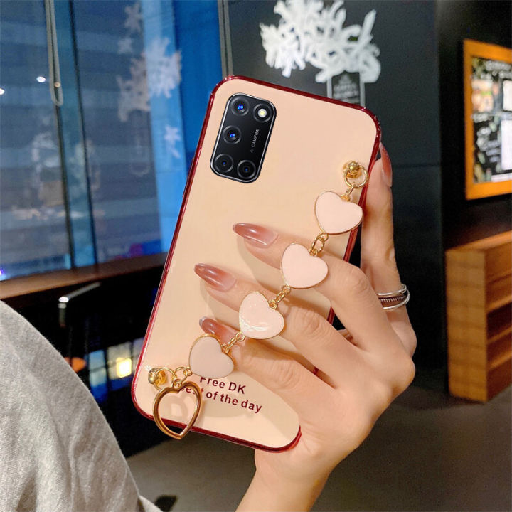 Phone%20case%20OPPO%20A92%20Soft%20Case%20Transparent%20Plating%20Electroplating%20Shiny%20Cases%20+%20Love%20Bracelet%20For%20OPPO%20A92%20Cover%20-%20Image%205