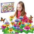 Girls DIY Flower Garden Toys Building Blocks Kids Toddlers Playset Bouquet Creative Growing Floral Garden Parents-child Interct. 