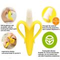 Baby Toothbrush and Banana Teether,Soothing Pain Relief Soft Baby Teething Toy,Silicone Training Finger Toothbrush for Babies,Toddlers,Infants,Natural Organic BPA Free. 