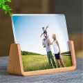 U-Shaped Acrylic Photo Frame Creative Solid Wood Home Desk Decoration for Office/Bedroom/Living Room/Cafe-7 Inch. 