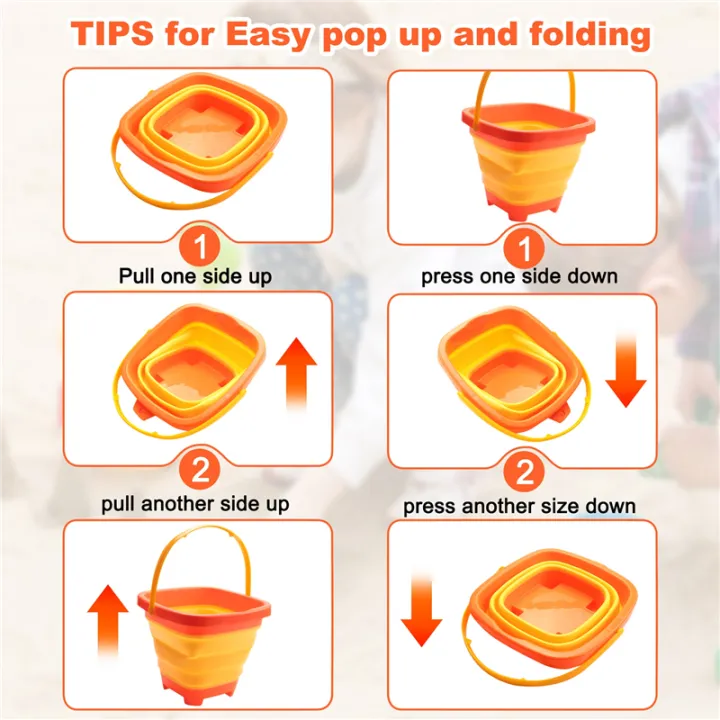 OUMERY%203PCS%20Foldable%20Bucket%20Foldable%20Pail%20Bucket%20Sand%20Buckets%20Silicone%20Collapsible%20Bucket%20for%20Kids%20Beach%20Play%20Camping%202L%20-%20Image%207
