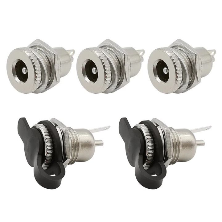 5Pcs DC-099 5.5 x 2.1mm 5.5*2.1 DC Power Female Socket Jack Panel Mount Connector Adapter and Waterp