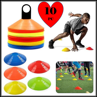 10Pcs Football Cross Training Track Disc Cones - Essential Safety Equipment For Sports Practices