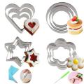 12 Pieces Set Stainless Steel Pastry Cookie Biscuit Cutter Cake Muffin Decor Mold Multi functional Tool. 