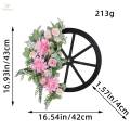 New Year Wreath Spring Front Door Wreath 43x42cm Decoration for Fireplaces.