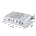 Car Stereo Amplifier Speaker Hifi Power 2.1 Channel Home Subwoofer Audio Output 12V Audio System Easy to Use Silver. 