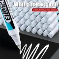 0.7/1.0/2.5MM White Permanent Marker Pen Waterproof Painting Marker For Wood Rock Plastic Leather Glass Stone Metal Art Supplies Luhuai CVC. 
