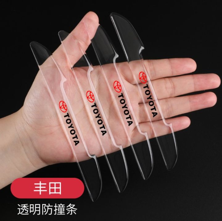 4PCS/Set Anti Scratch Rear View Mirror Car Door Edge Protector Stickers Strips For Toyota