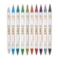 10 Colors/Set Fine Point Brush Metallic Marker Pens Double Tip Markers for Black Paper, Calligraphy Art Pen Painting Drawing.