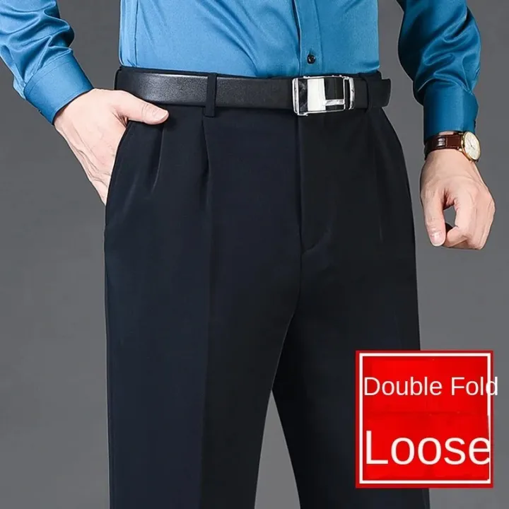 Double%20Pleated%20Mens%20suit%20pants%20Loose%20Fitting%20High%20Waist%20Trousers%20for%20Male%20Casual%20Business%20Formal%20Dress%20Pants%20Thick%20Autumn%20Winter%20-%20Image%203
