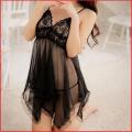 Female Nighty Girl Nightgown Lady Night Wear Adult Sleep Lounge Wear Female Sleepwear Top Woman Night Dress for Honeymoon Black. 