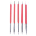5pcs/Set soft pottery clay tool silicone stainlestwo head sculpting art tool.