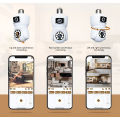 3MP+3MP (Mega Pixel) Dual Lens Full HD Wifi Bulb Holder Camera With 365Days Warranty.