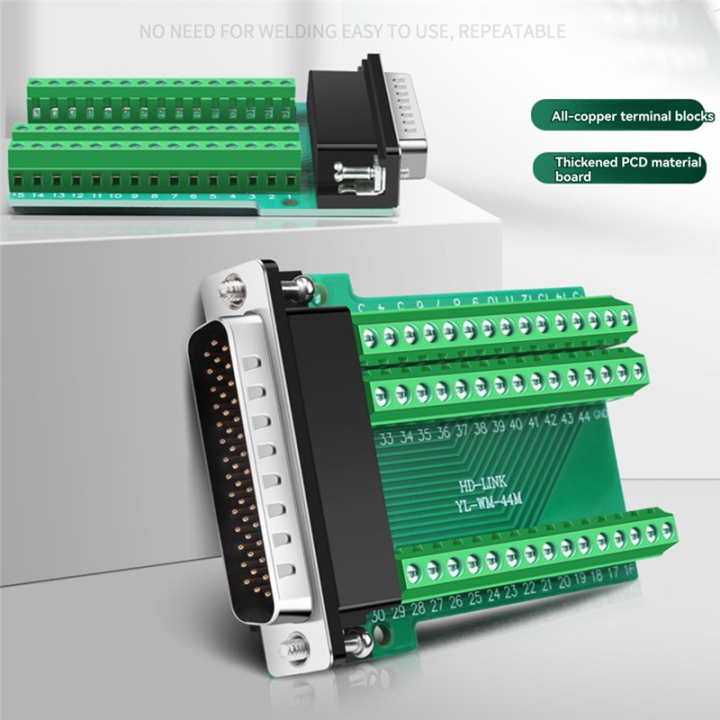 Industrial%20HDB44%20Solderless%20Connector%203%20Rows%20D-SUB%2044%20Pin%20Female%20P-Hole%20Plug%20Breakout%20Terminal%20Board%20Adapter%20(with%20Case)%20-%20Image%207