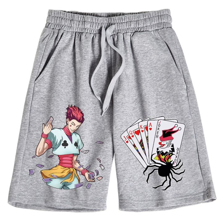 Japanese Anime Killua Print Shorts Oversized Summer Unisex Harajuku Casual Loose Beach Short Pants