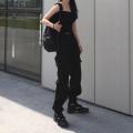 Pants Women Casual Solid Cargo Trousers Uni Chic Retro BF Streetwear Kpop Beam Feet Full Popular Simple Daily.
