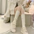 【The-Best】 Winter Leg Warmers Fluffy Goth Gyaru Y2k Accessories Gothic Lolita Knit Socks Women Legs Warm Ladi Sock Gothic Style Legging. 