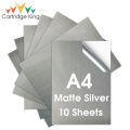 Papertree 10 Sheets Matte Silver Printable Vinyl Sticker Paper A4 Printer Paper Waterproof Self-adhesive Label Stickers for Inkjet Printer. 