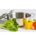 SKB Stainless Steel Curry Sauce Pot with SS Lid and Handle - 24cm/ 26cm/28cm/30cm-Silver. 