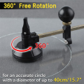7 Pieces Adjustable Circular Glass Cutter Tool Set with Round Knob Handle and Suction Cup.