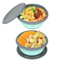 Folding Bowl Bowl Sets Foldable Salad Bowl Tableware Set Folding Lunch Box Portable 3Pcs/Set Silicone with Lid. 