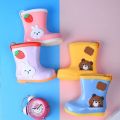 Children Rain Boots for Boys Cute Animals Water Shoes for Baby Girl Plush Warm Yellow Rain Boots Drop Shipping Rain Boots Kids. 